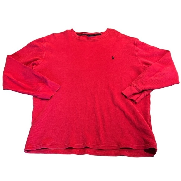Polo Ralph Lauren Other - Polo Ralph Lauren Men’s Waffle Knit Red Thermal Long Sleeve Pajama Shirt XL
